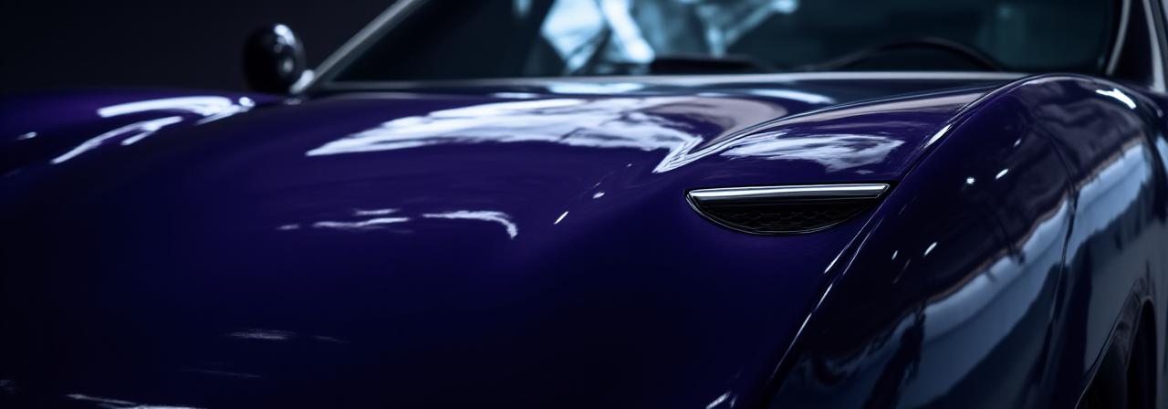 A sleek clean car in a professional studio setting