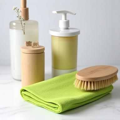 Sustainable car detailing kit with microfibre cloths and bamboo brushes